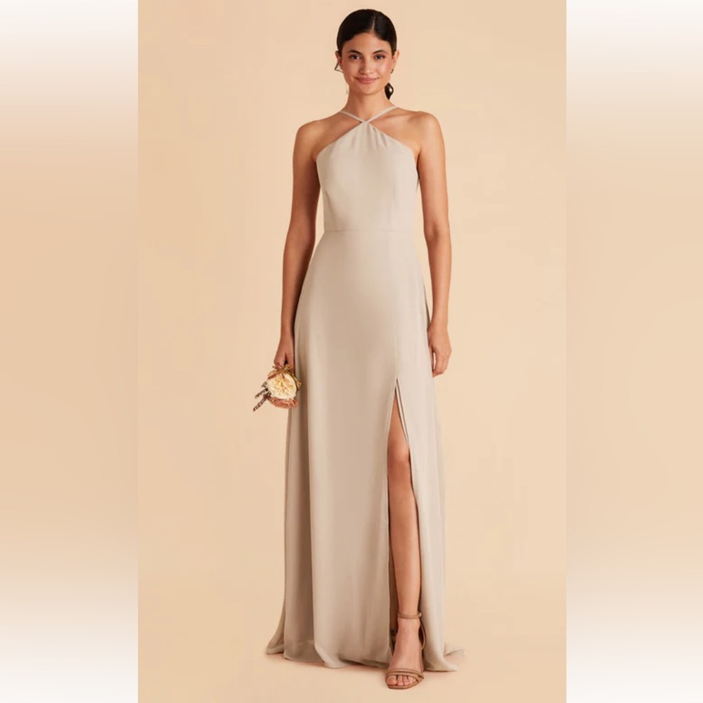 Birdy Grey Chiffon Neutral Champagne Bridesmaid Dress